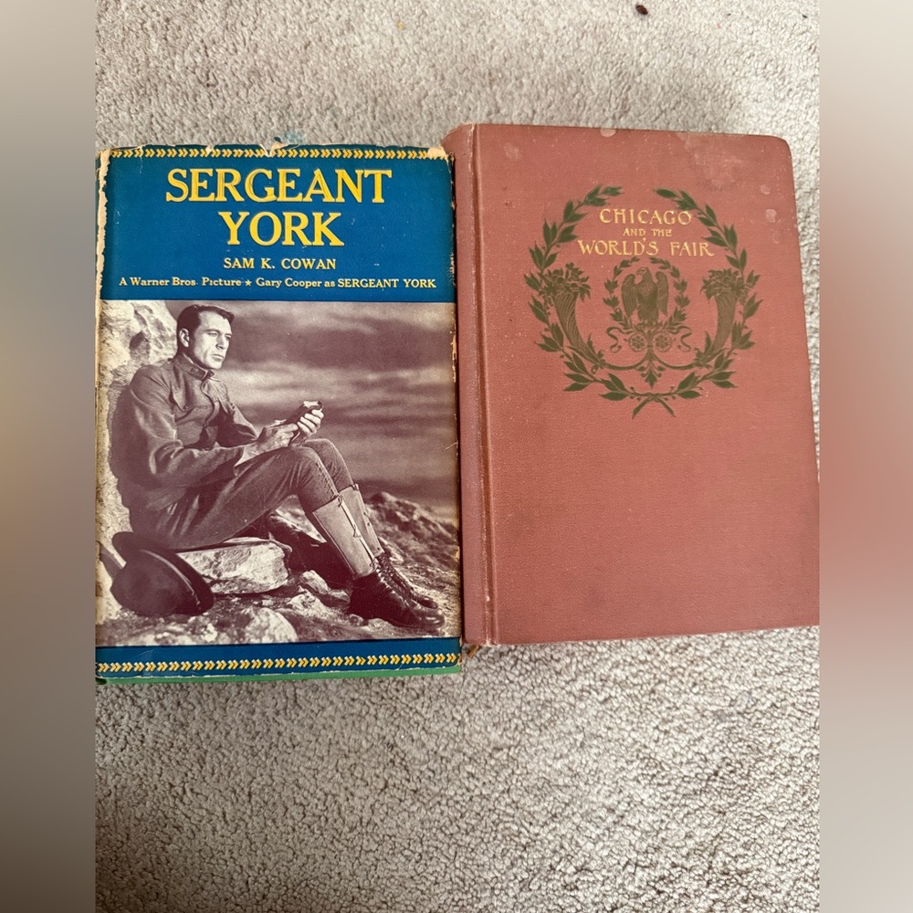 Sergeant York and Chicago World's Fair Vintage Book Set